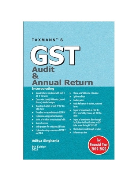 GST Audit & Annual Return By Aditya Singhania Taxmann Publications 9789390585811