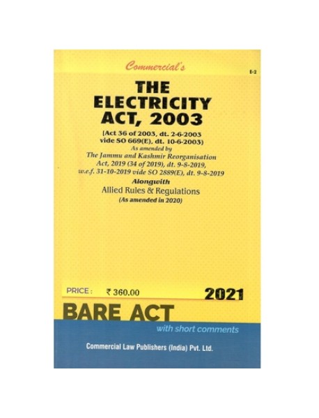The Electricity Act,2003 (2021 Edition) (Bare Act) 
