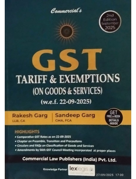 GST TARIFF & EXEMPTIONS (ONGOODS & SERVICES) WEF 22.09.2025