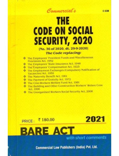 Code On Social Security 2020 by Commercial law publisher pvt.ltd 2021 edition 