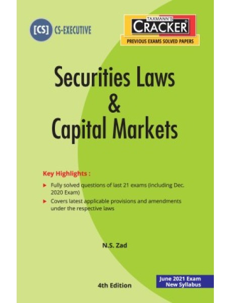Securities Laws & Capital Markets By N.S. Zad 4th Edition January 2021 Cracker