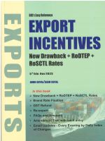 EXPORT INCENTIVES NEW DRAWBACK + RODTEP + ROSCTL RATES  5TH EDN NOV 2023 PUBLISHED BY ACADEMY OF BUSINESS STUDIES