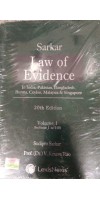 Law of Evidence in 2 volumes  By Sudipto Sarkar 20th edition 2020 published by lexisnexis 
