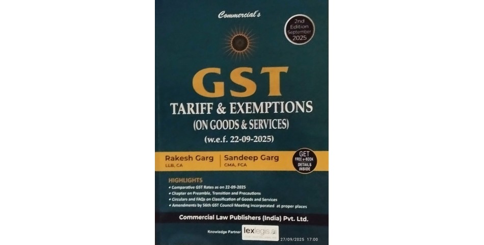 GST TARIFF & EXEMPTIONS ON GOODS AND SERVICES WEF22.09.2025